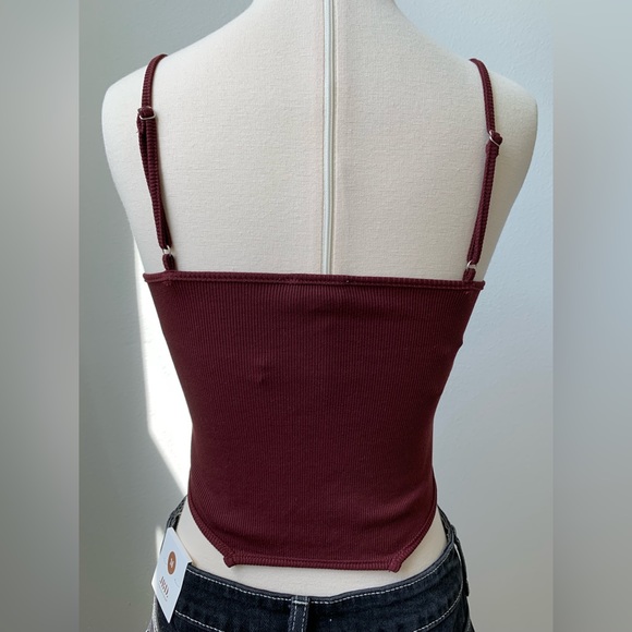 Corset Cami Tank Top - Maroon - Picture 8 of 11